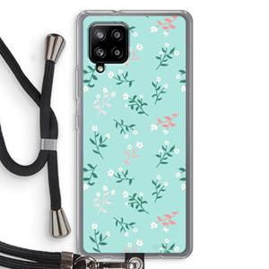 CaseCompany Small white flowers: Samsung Galaxy A42 5G Transparant Hoesje met koord