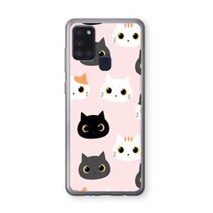 CaseCompany Katten: Samsung Galaxy A21s Transparant Hoesje
