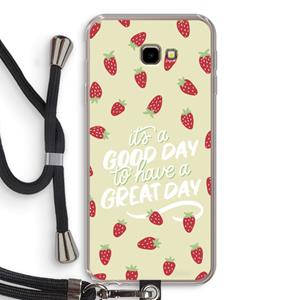 CaseCompany Don't forget to have a great day: Samsung Galaxy J4 Plus Transparant Hoesje met koord