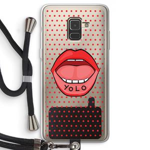 CaseCompany Yolo Denise: Samsung Galaxy A8 (2018) Transparant Hoesje met koord