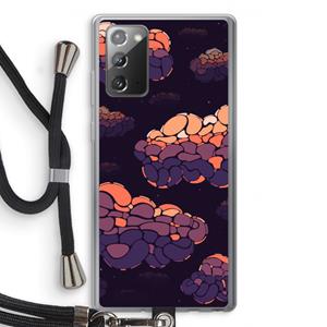CaseCompany Patroon Wolken: Samsung Galaxy Note 20 / Note 20 5G Transparant Hoesje met koord