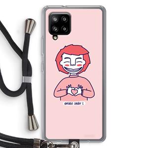 CaseCompany Hartje: Samsung Galaxy A42 5G Transparant Hoesje met koord