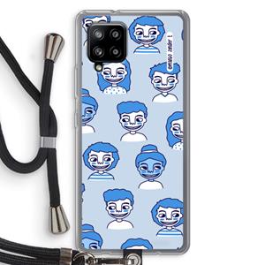 CaseCompany Gezichtjes: Samsung Galaxy A42 5G Transparant Hoesje met koord
