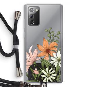 CaseCompany Floral bouquet: Samsung Galaxy Note 20 / Note 20 5G Transparant Hoesje met koord