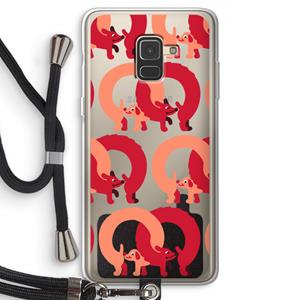 CaseCompany Dogs: Samsung Galaxy A8 (2018) Transparant Hoesje met koord