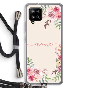 CaseCompany Rozen: Samsung Galaxy A42 5G Transparant Hoesje met koord