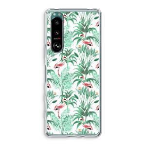 CaseCompany Flamingo bladeren: Sony Xperia 5 III Transparant Hoesje