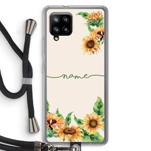 CaseCompany Zonnebloemen: Samsung Galaxy A42 5G Transparant Hoesje met koord