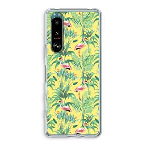CaseCompany Flamingo party: Sony Xperia 5 III Transparant Hoesje