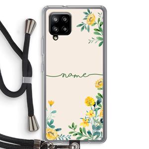CaseCompany Gele bloemen: Samsung Galaxy A42 5G Transparant Hoesje met koord