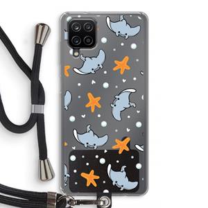 CaseCompany Manta: Samsung Galaxy A12 Transparant Hoesje met koord