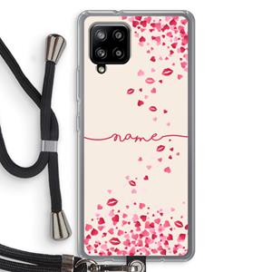 CaseCompany Hartjes en kusjes: Samsung Galaxy A42 5G Transparant Hoesje met koord