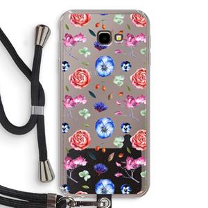 CaseCompany Bloemetjes: Samsung Galaxy J4 Plus Transparant Hoesje met koord