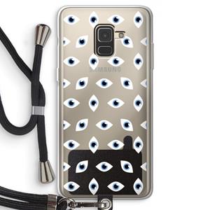 CaseCompany Eyes pattern: Samsung Galaxy A8 (2018) Transparant Hoesje met koord
