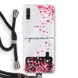 CaseCompany Hartjes en kusjes: Samsung Galaxy A70 Transparant Hoesje met koord