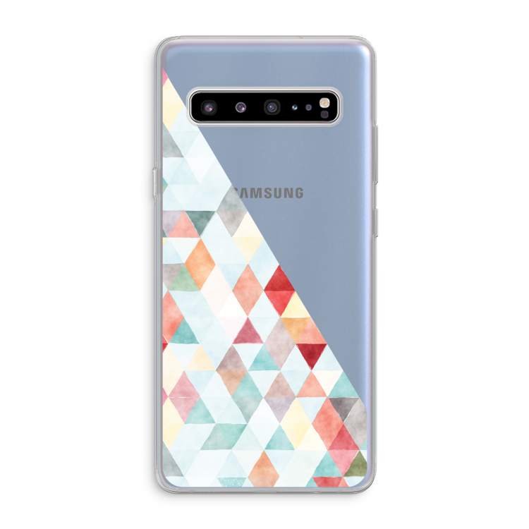 CaseCompany Gekleurde driehoekjes pastel: Samsung Galaxy S10 5G Transparant Hoesje
