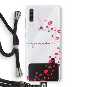 CaseCompany Kusjes: Samsung Galaxy A70 Transparant Hoesje met koord