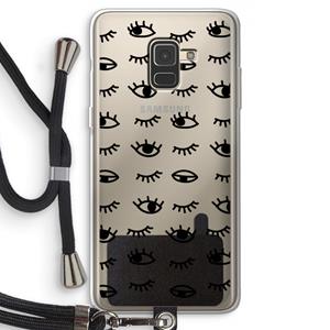 CaseCompany Eye pattern #2: Samsung Galaxy A8 (2018) Transparant Hoesje met koord