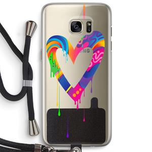 CaseCompany Melts My Heart: Samsung Galaxy S7 Edge Transparant Hoesje met koord
