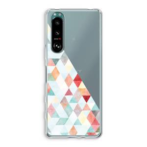 CaseCompany Gekleurde driehoekjes pastel: Sony Xperia 5 III Transparant Hoesje