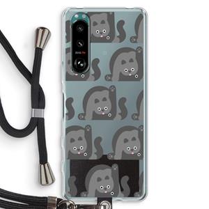 CaseCompany Cats: Sony Xperia 5 III Transparant Hoesje met koord