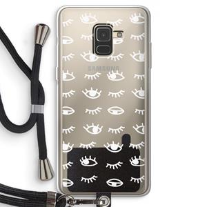 CaseCompany Eye pattern #3: Samsung Galaxy A8 (2018) Transparant Hoesje met koord