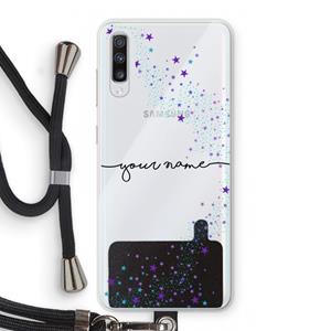 CaseCompany Sterren: Samsung Galaxy A70 Transparant Hoesje met koord