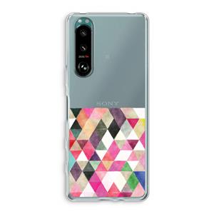 CaseCompany Gekleurde driehoekjes: Sony Xperia 5 III Transparant Hoesje