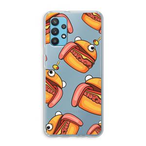 CaseCompany Hamburger: Samsung Galaxy A32 4G Transparant Hoesje