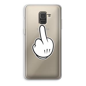 CaseCompany Middle finger black: Samsung Galaxy A8 (2018) Transparant Hoesje