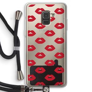 CaseCompany Lips: Samsung Galaxy A8 (2018) Transparant Hoesje met koord