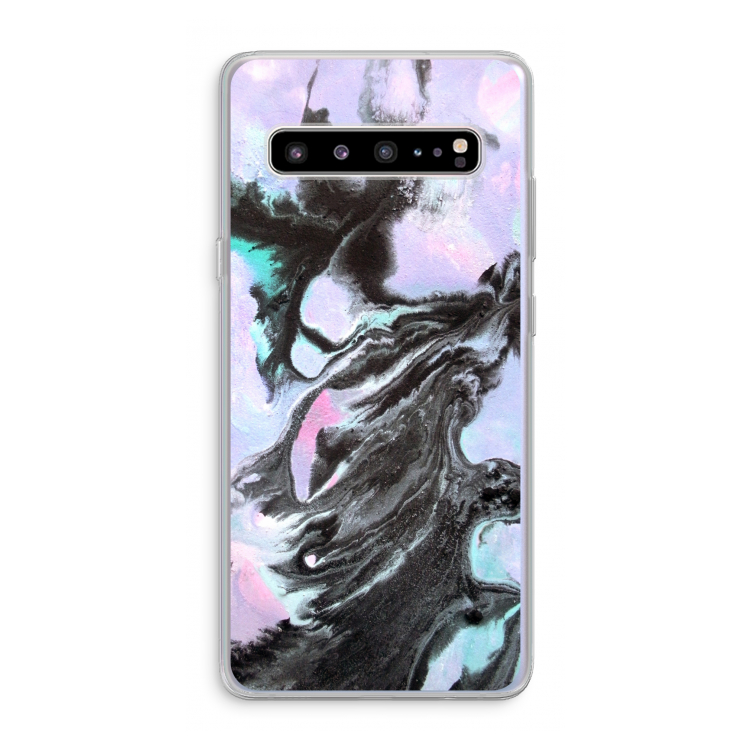 CaseCompany Pastel zwart: Samsung Galaxy S10 5G Transparant Hoesje