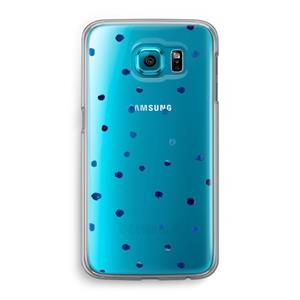 CaseCompany Blauwe stippen: Samsung Galaxy S6 Transparant Hoesje