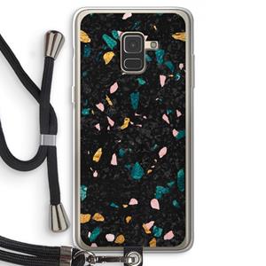 CaseCompany Terrazzo N°10: Samsung Galaxy A8 (2018) Transparant Hoesje met koord