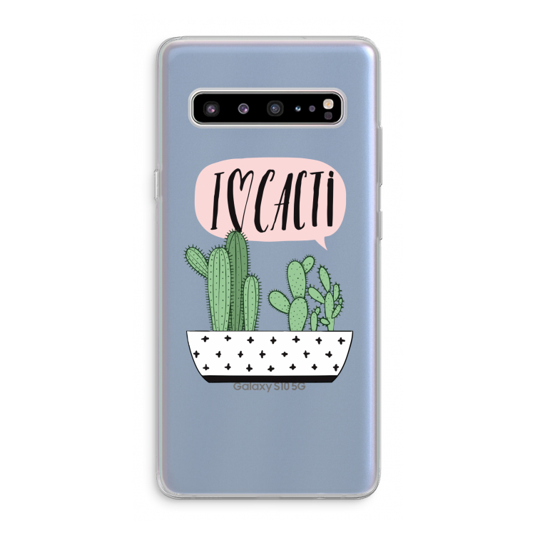 CaseCompany I love cacti: Samsung Galaxy S10 5G Transparant Hoesje
