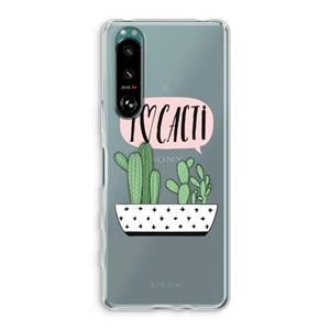 CaseCompany I love cacti: Sony Xperia 5 III Transparant Hoesje