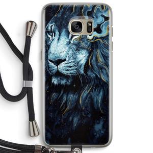 CaseCompany Darkness Lion: Samsung Galaxy S7 Edge Transparant Hoesje met koord