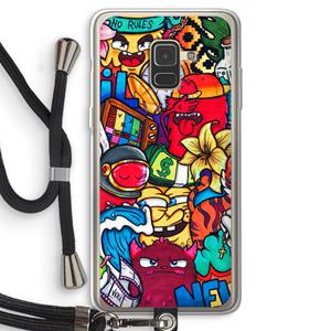 CaseCompany No Rules: Samsung Galaxy A8 (2018) Transparant Hoesje met koord