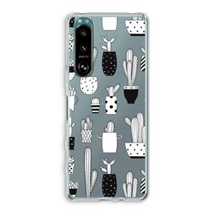 CaseCompany Cactusmotief: Sony Xperia 5 III Transparant Hoesje