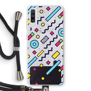 CaseCompany 8-bit N°8: Samsung Galaxy A70 Transparant Hoesje met koord