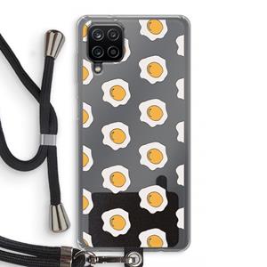 CaseCompany Bacon to my eggs #1: Samsung Galaxy A12 Transparant Hoesje met koord