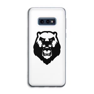 CaseCompany Angry Bear (white): Samsung Galaxy S10e Transparant Hoesje