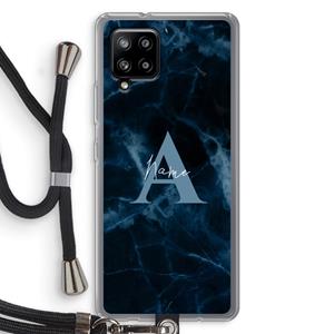 CaseCompany Midnight Marble: Samsung Galaxy A42 5G Transparant Hoesje met koord