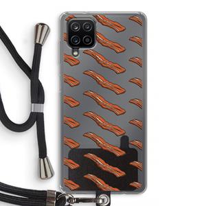 CaseCompany Bacon to my eggs #2: Samsung Galaxy A12 Transparant Hoesje met koord