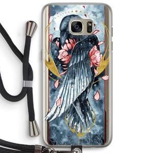 CaseCompany Golden Raven: Samsung Galaxy S7 Edge Transparant Hoesje met koord