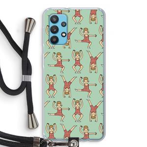 CaseCompany Gymboys: Samsung Galaxy A32 4G Transparant Hoesje met koord