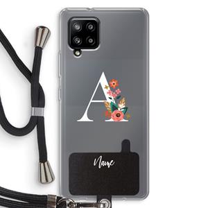 CaseCompany Pink Bouquet: Samsung Galaxy A42 5G Transparant Hoesje met koord