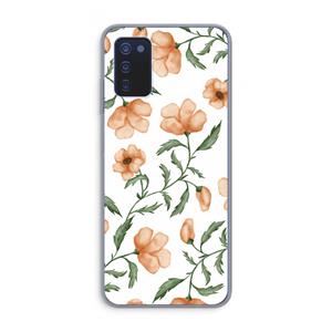 CaseCompany Peachy flowers: Samsung Galaxy A03s Transparant Hoesje