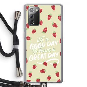CaseCompany Don't forget to have a great day: Samsung Galaxy Note 20 / Note 20 5G Transparant Hoesje met koord