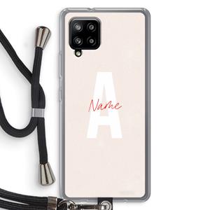 CaseCompany Strawberry Milkshake: Samsung Galaxy A42 5G Transparant Hoesje met koord